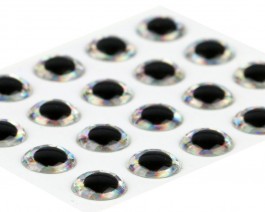 3D Epoxy Eyes, Holographic Silver, 5 mm